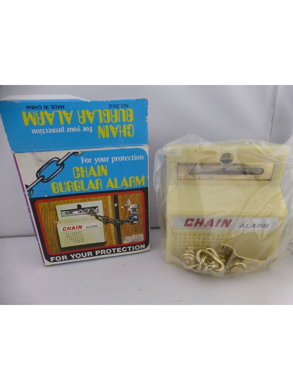 Vintage Chain Burglar Alarm NO. 300 Door/Window Security System NEW Old Stock D3